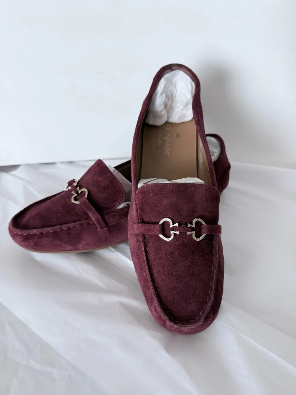 kate spade Bernice Suede Loafers in Burgundy 8